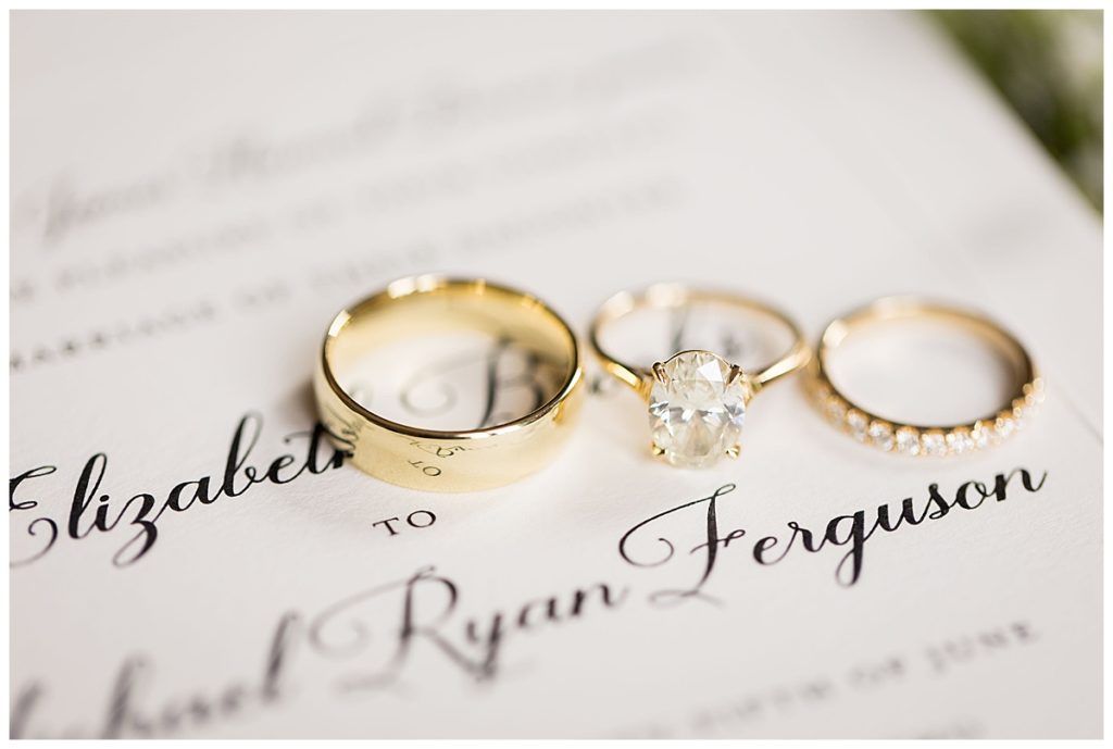 wedding rings on invitation
