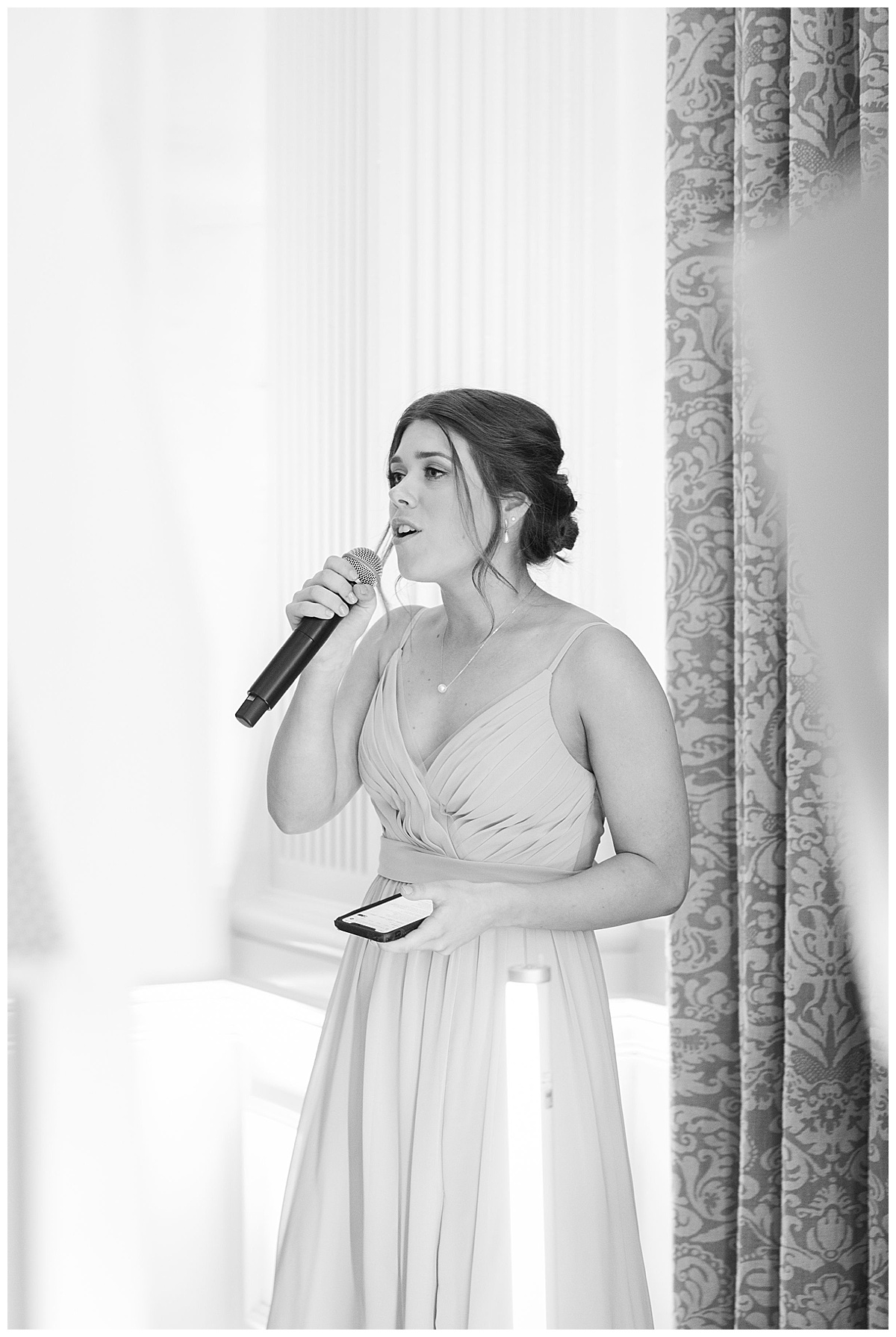 bridesmaid giving a speech