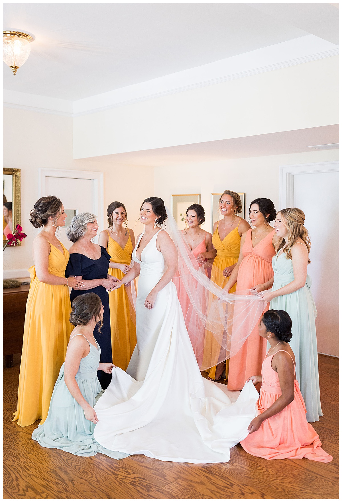 bridal party getting ready