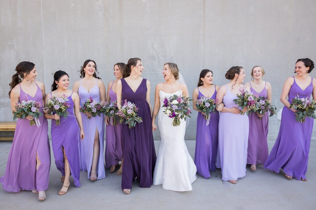 Capturing the genuine bond between the bride and her bridesmaids in downtown Greenville.