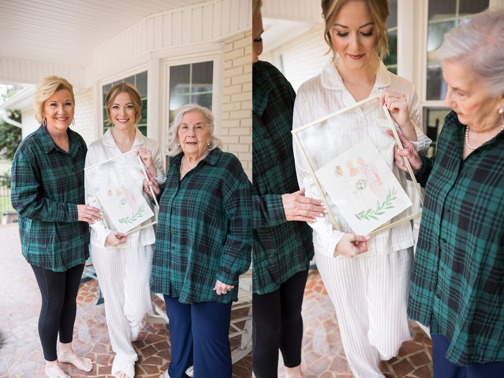 Lace + Honey's photograph showcasing the tender connection between the bride, her mom, and grandma as they prepare for the special day