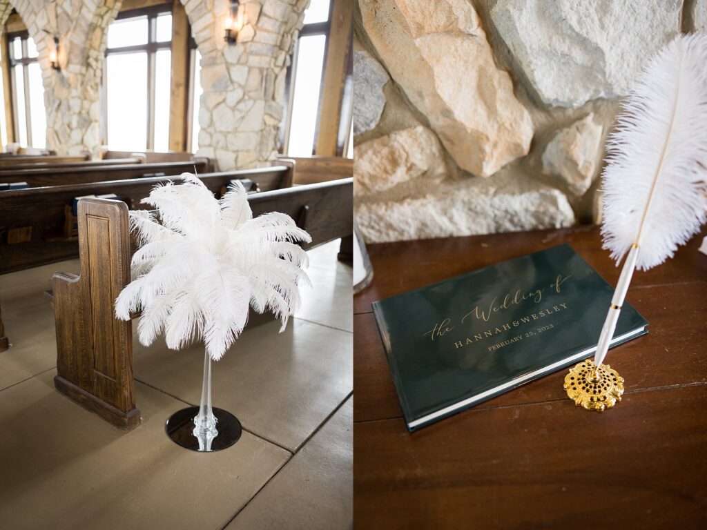 Guest signing book, a cherished keepsake of memories and warm wishes, beautifully photographed by Lace + Honey