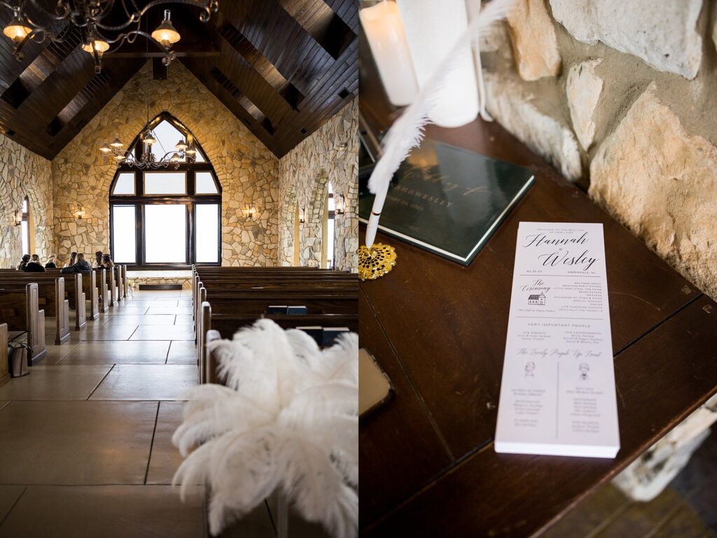 Elegant ceremony programs, beautifully designed and displayed, captured by Lace + Honey