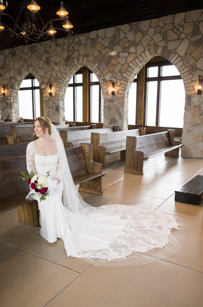 Lace + Honey's capture of the bride's reflective moment reading her letter at Glassy Chapel.