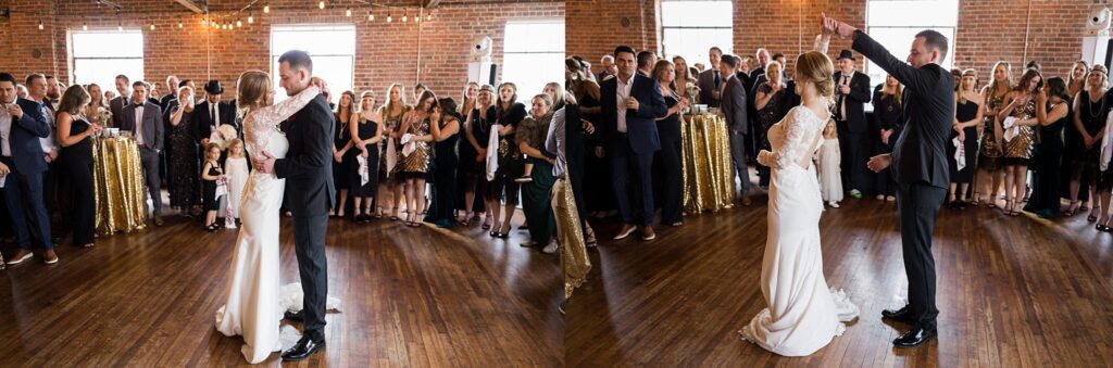 Lace + Honey's photo of the couple's first dance at Upper Room, Greenville.