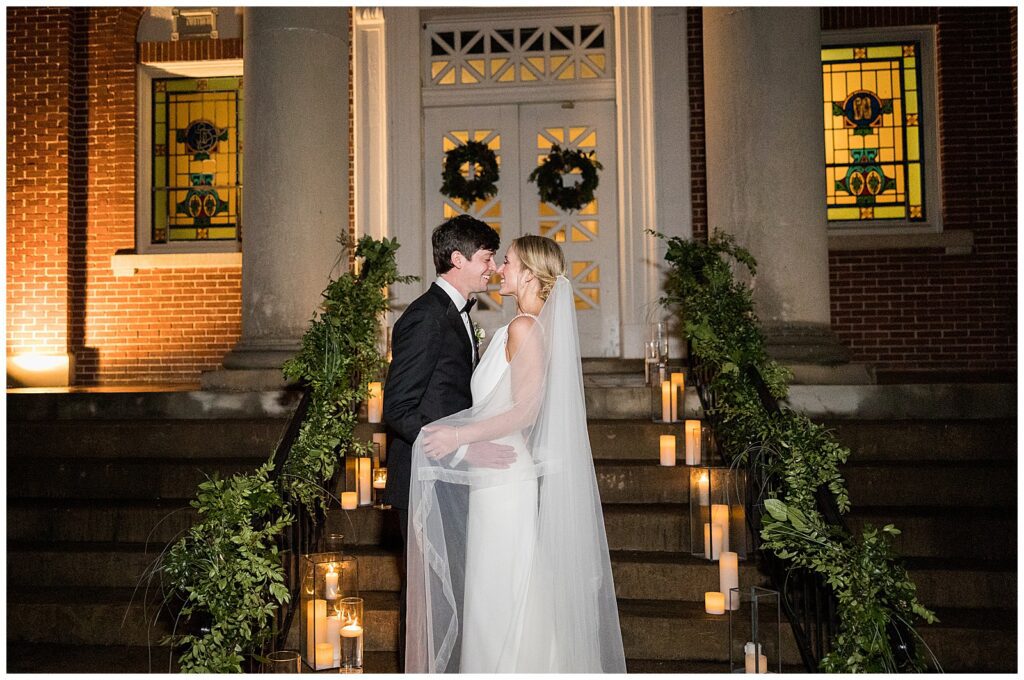 Romantic couple's portraits after Greenville ceremony