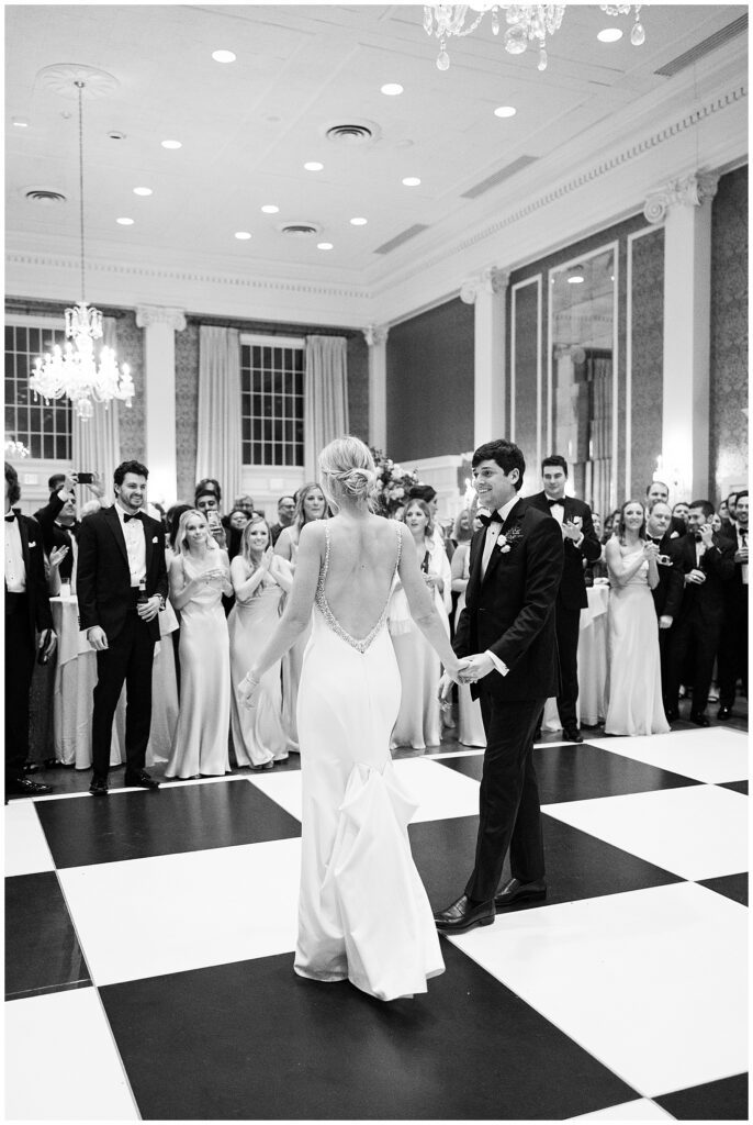 Bride and groom's first dance as a married couple