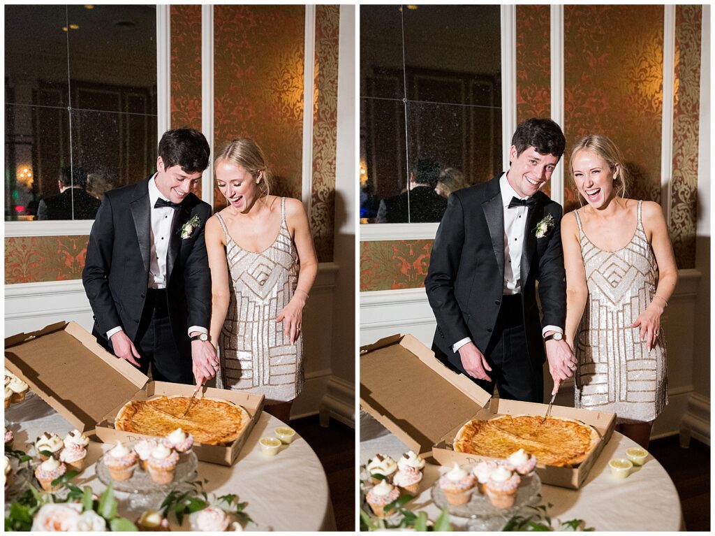 
Unique wedding tradition with pizza cutting
