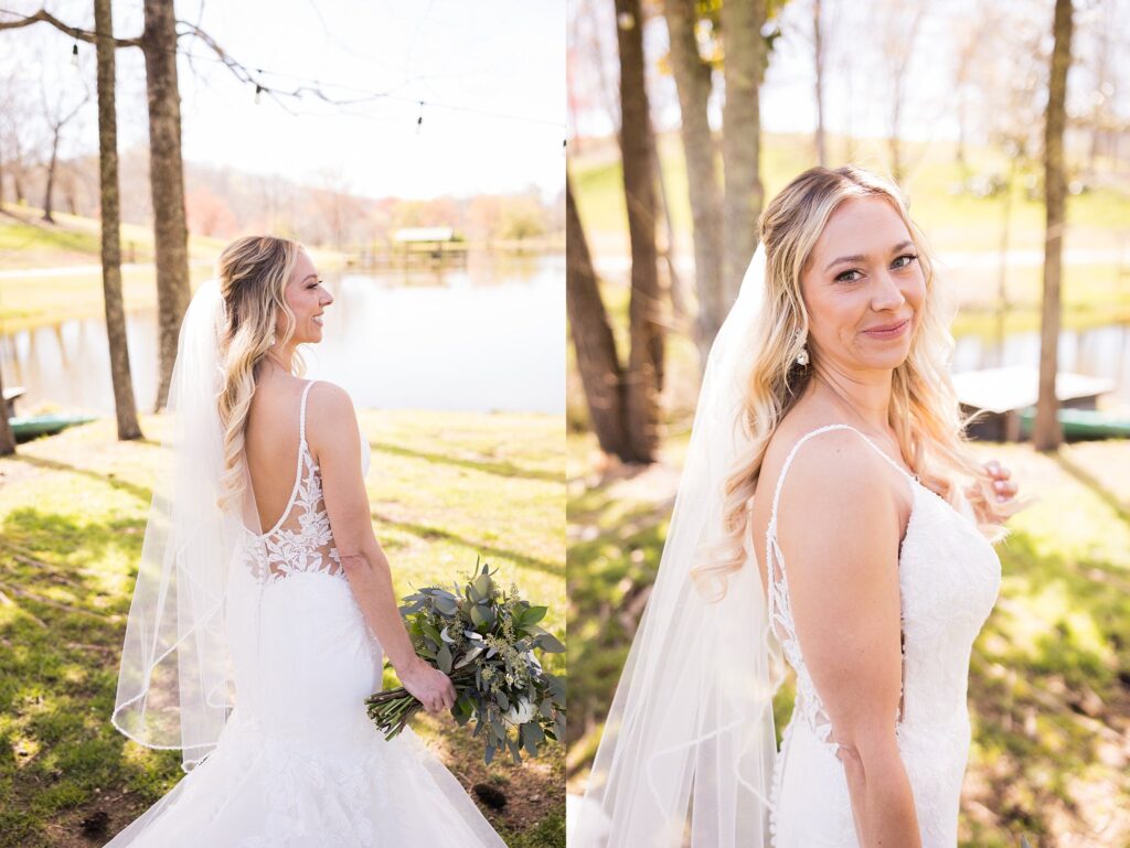 Sunlit Beauty: Bridal Portrait at South Wind Ranch - The natural light enhancing the bride's captivating features.