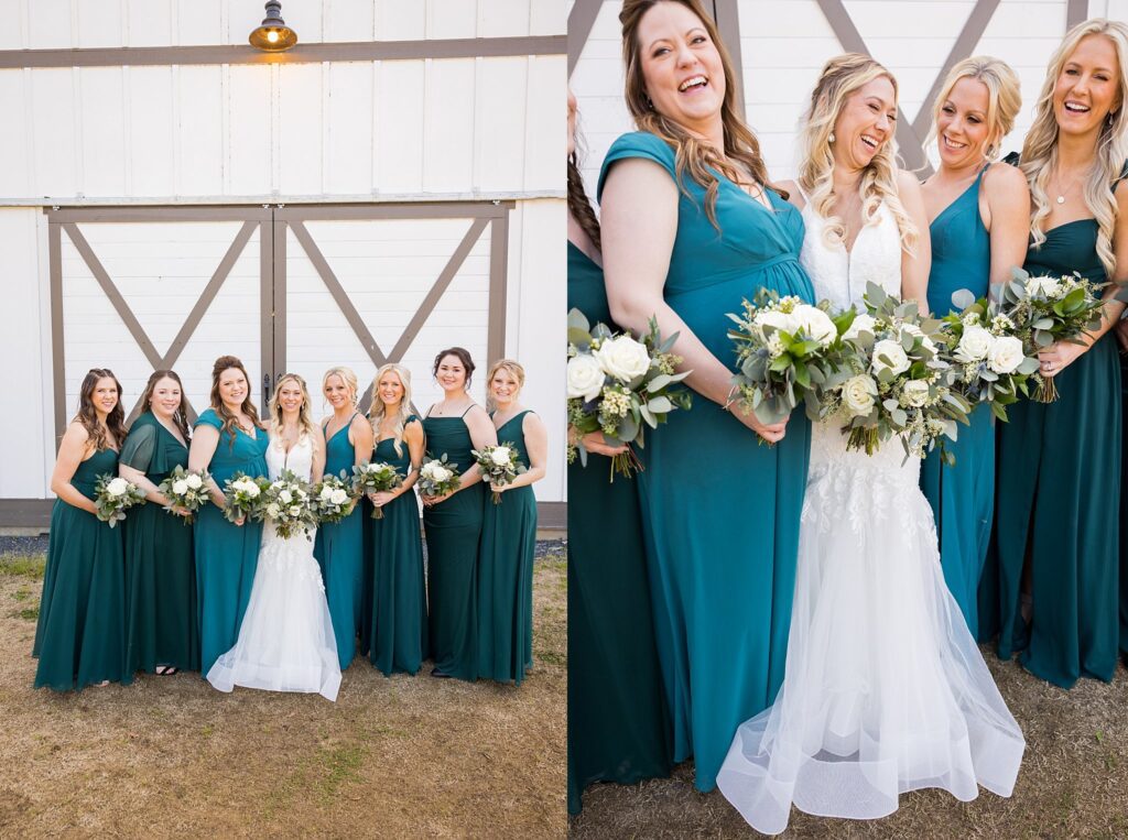 Stylish Bridesmaids: Posed Portraits at South Wind Ranch - The bridesmaids showcasing their elegance and grace