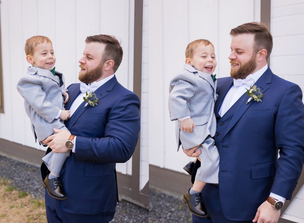 A Heartwarming Bond: Groom with His Nephew at South Wind Ranch - Capturing the special connection between the groom and his adorable nephew on this joyous occasion