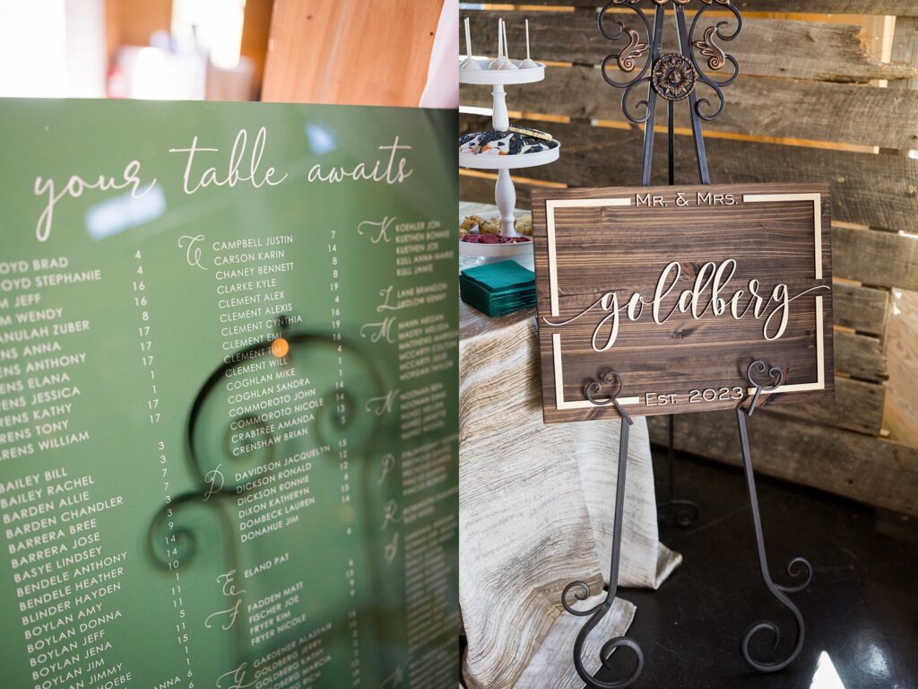 Charming Signage: Welcoming Guests at South Wind Ranch - Beautifully designed signs guiding guests throughout the event with style