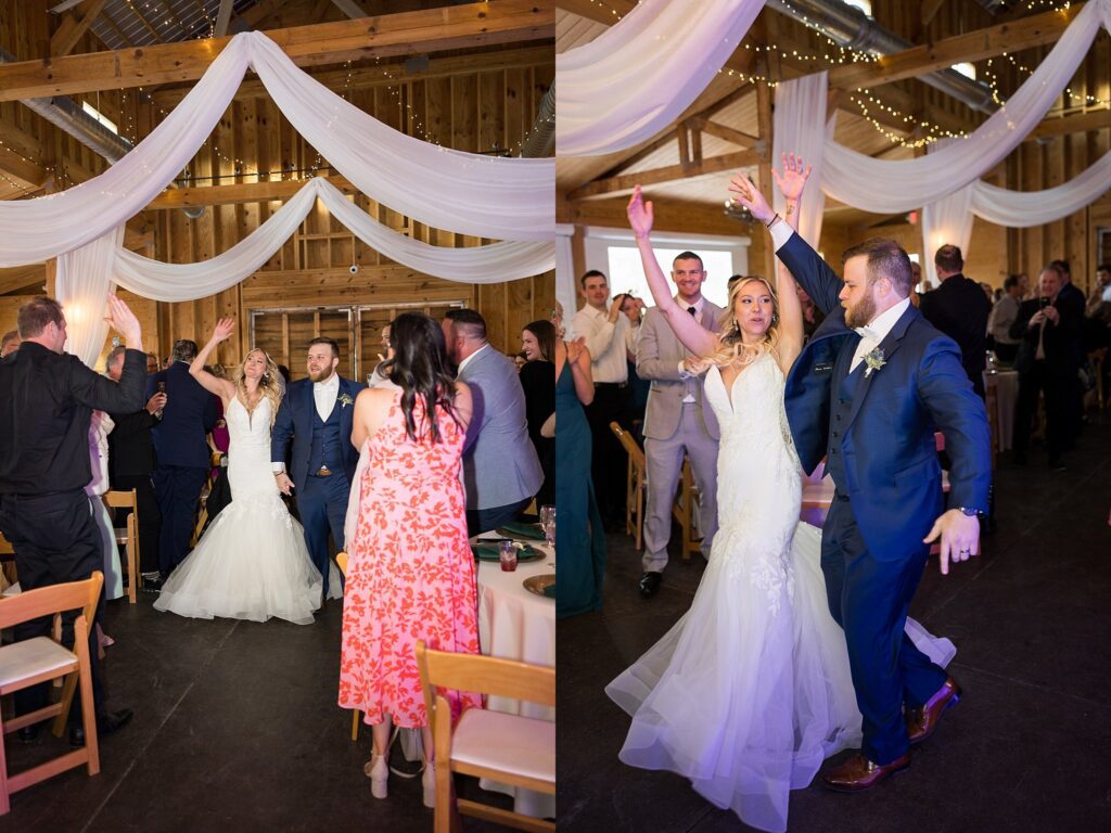 Celebratory Moments: Bride and Groom Dancing with Guests at South Wind Ranch Wedding - The dance floor alive with happiness and laughter
