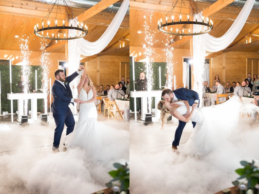 Timeless Love: Bride and Groom Dancing Gracefully during their First Dance - Their love story unfolding on the dance floor, a picture of elegance