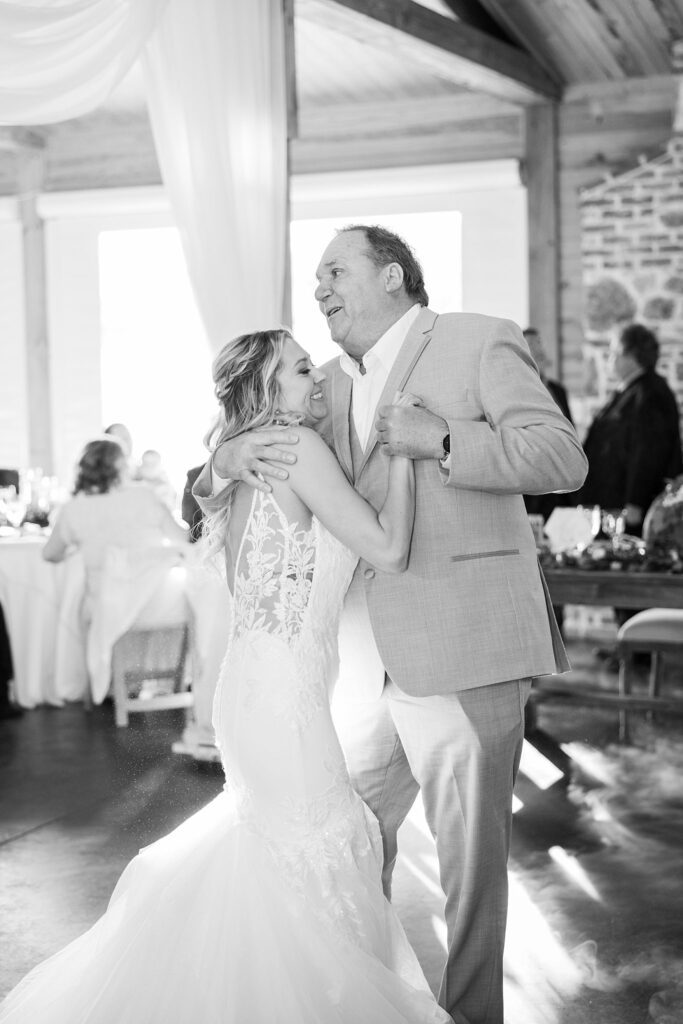 Unforgettable Bond: Bride Dancing with her Father during their First Dance - A cherished memory of a father's love and support on her special day