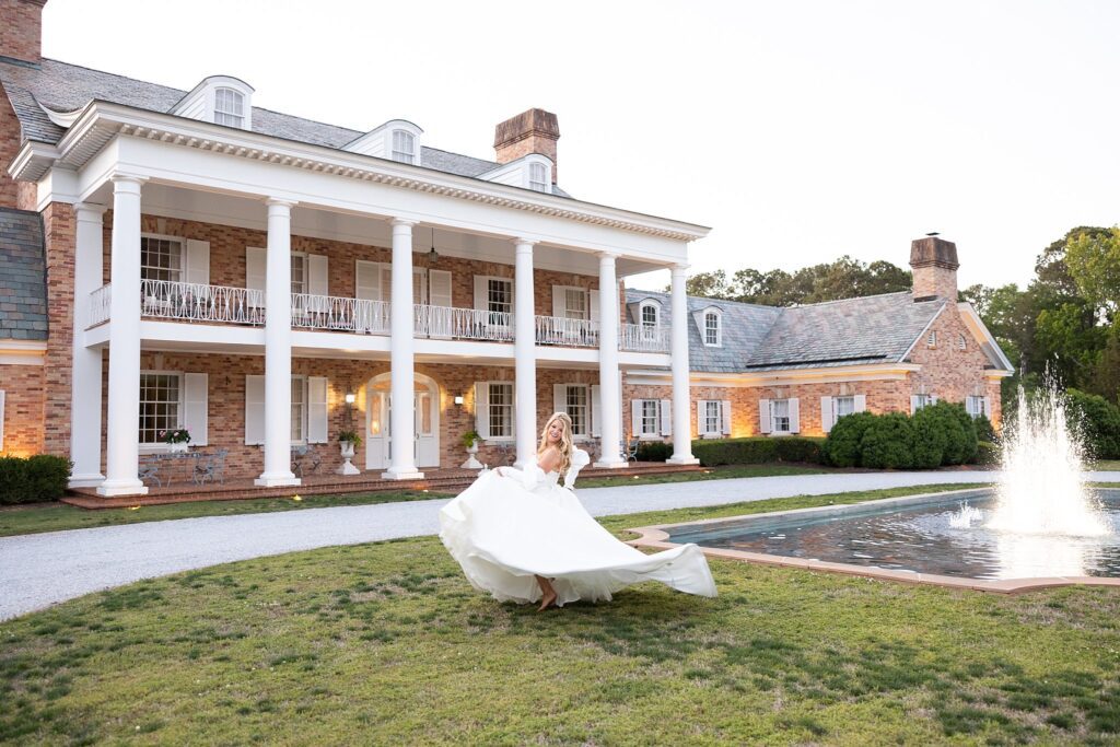 Bridal portrait with vintage charm at Abney Hall, Greenwood, SC